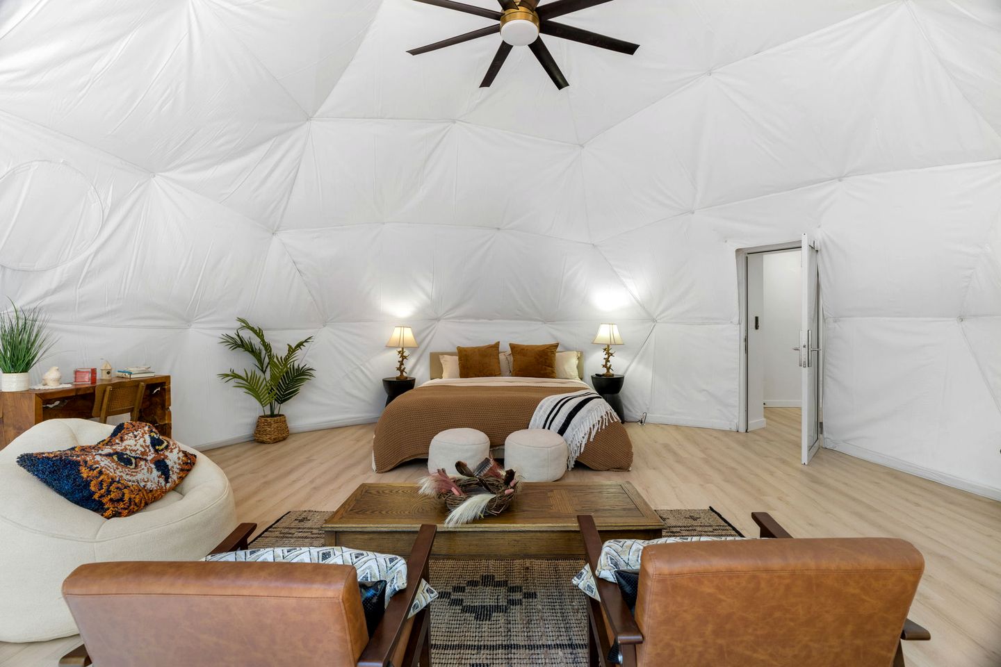 Spectacular Two Domes and Lofted Cabin Union with Breathtaking Deck and Indoors in Elgin, Texas