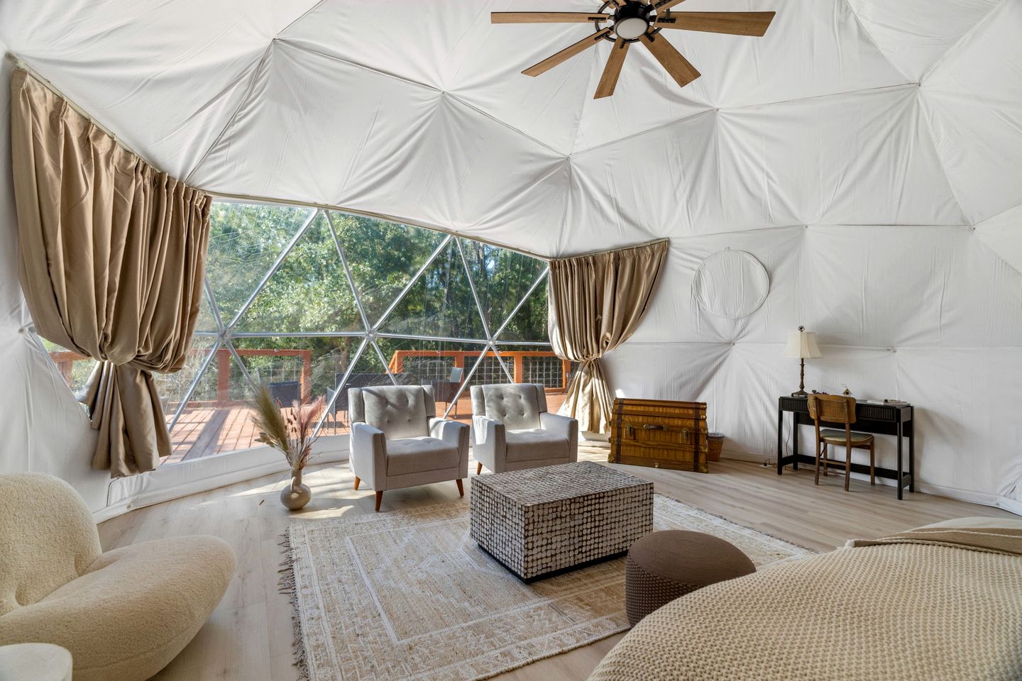 Spectacular Two Domes and Lofted Cabin Union with Breathtaking Deck and Indoors in Elgin, Texas