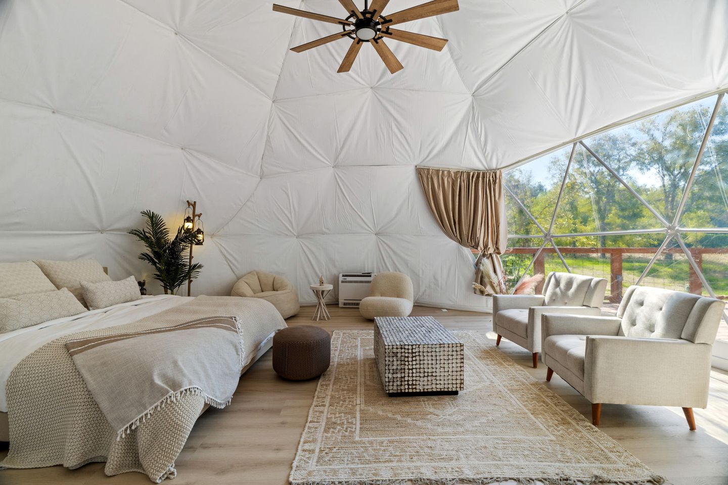 Spectacular Two Domes and Lofted Cabin Union with Breathtaking Deck and Indoors in Elgin, Texas