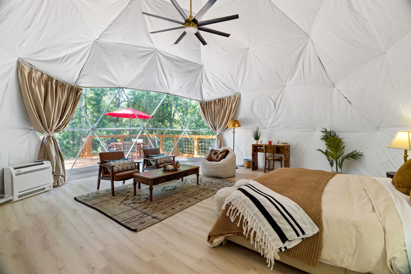 Spectacular Two Domes and Lofted Cabin Union with Breathtaking Deck and Indoors in Elgin, Texas
