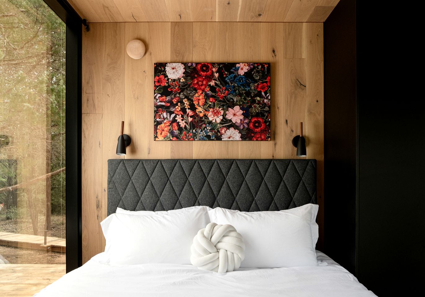 Whimsical Flower-Inspired Mirror Cabin by the Lake in the Enchanted Forests of Texas