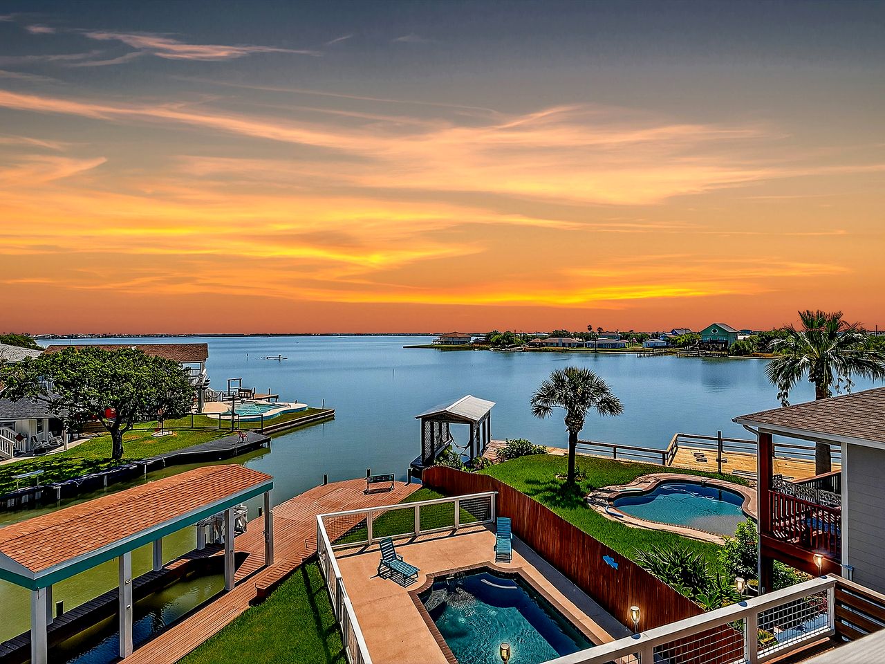 Luxurious Waterfront Home with Pool, Cabana & Boat Slip near Fishing in Rockport, Texas