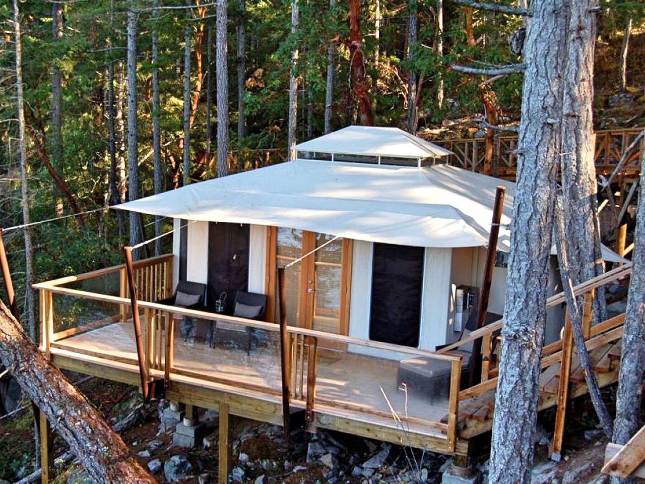 Charming Tented Cabin Rental for a Romantic Getaway on the Sunshine Coast, British Columbia