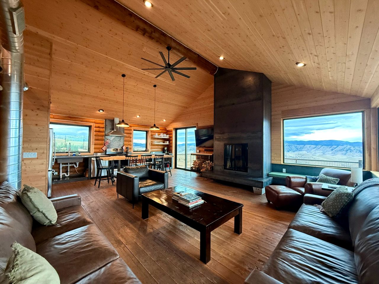 Rustic Mountain Cabin Retreat with Wrap-Around Porch & Scenic Views Near Livingston, Montana