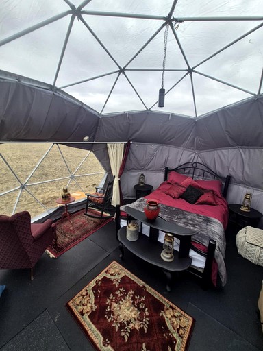 Cozy Geodesic Glamping Dome on a Canadian Ranch with Horses, Perfect for a Weekend of Wellness