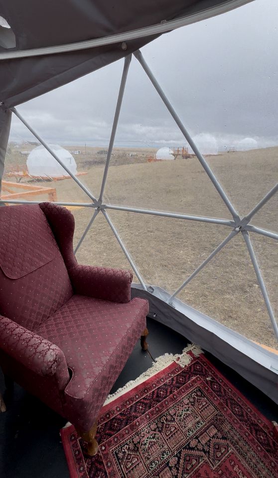 Cozy Geodesic Glamping Dome on a Canadian Ranch with Horses, Perfect for a Weekend of Wellness