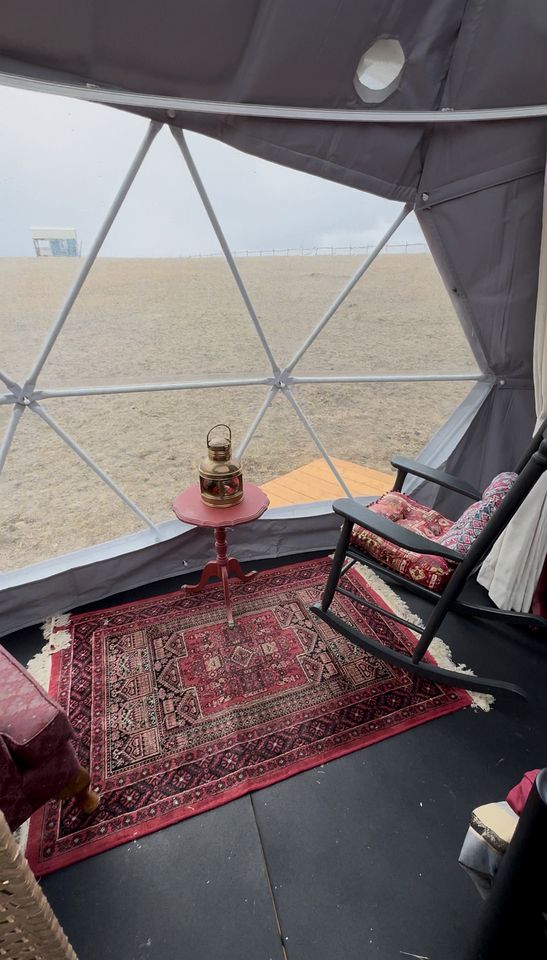 Cozy Geodesic Glamping Dome on a Canadian Ranch with Horses, Perfect for a Weekend of Wellness
