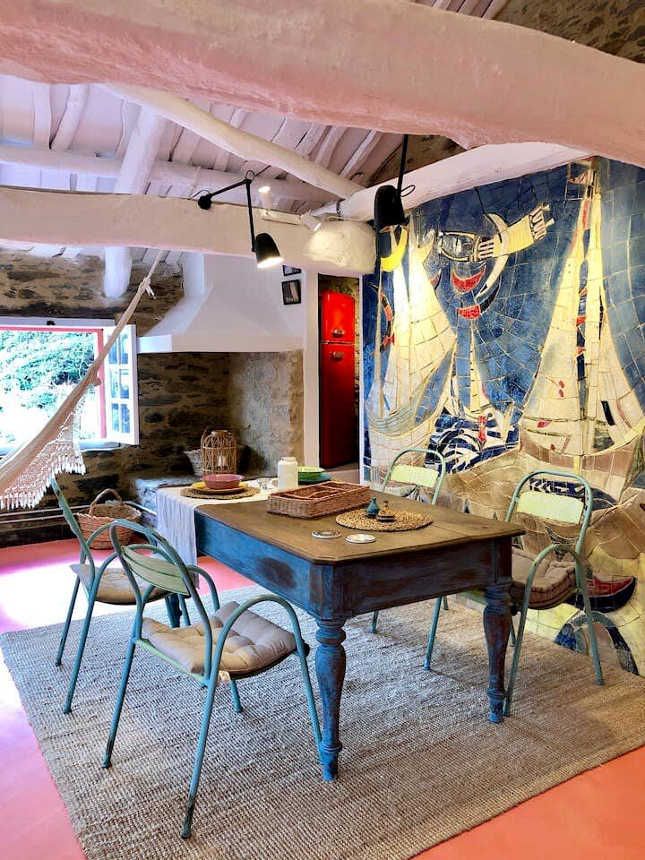Beachfront House with Private Beach Entrance, Garden and Beautiful Views in Lugo, Galicia