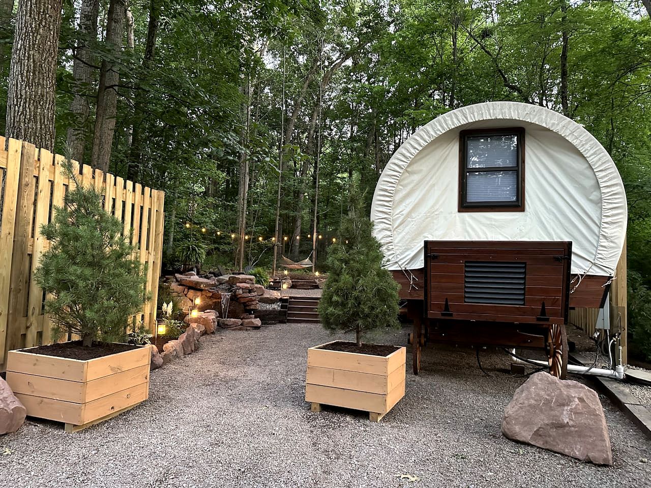 Elegant, Vintage Conestoga Covered Wagon Getaway in Denver, Pennsylvania