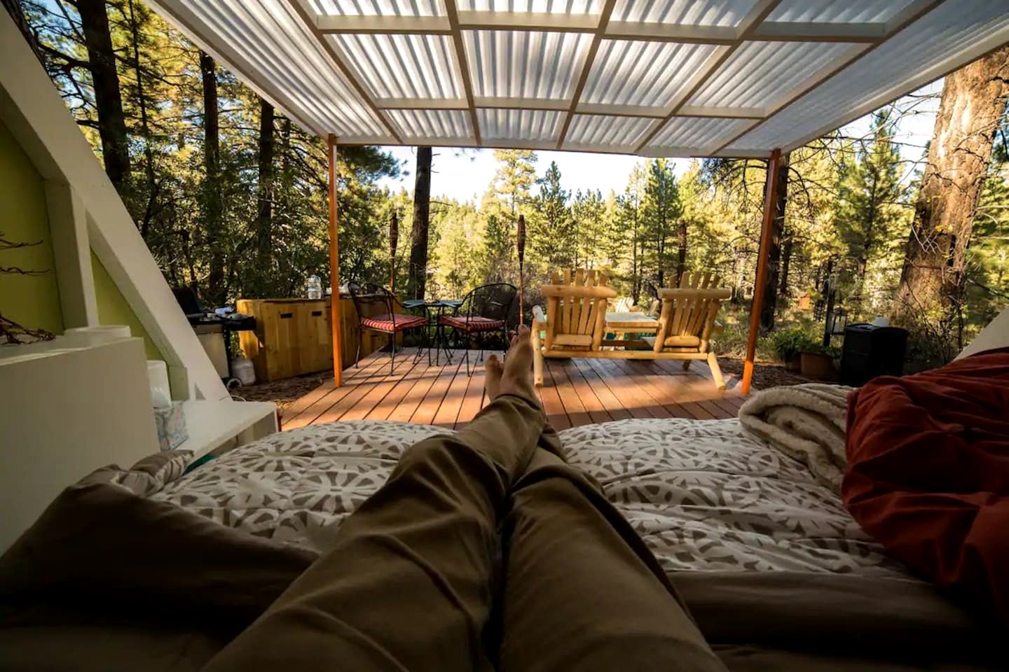 Convertible A-Frame Cabin with Epic Deck Views & Outdoor Shower in Mount Carmel, Utah