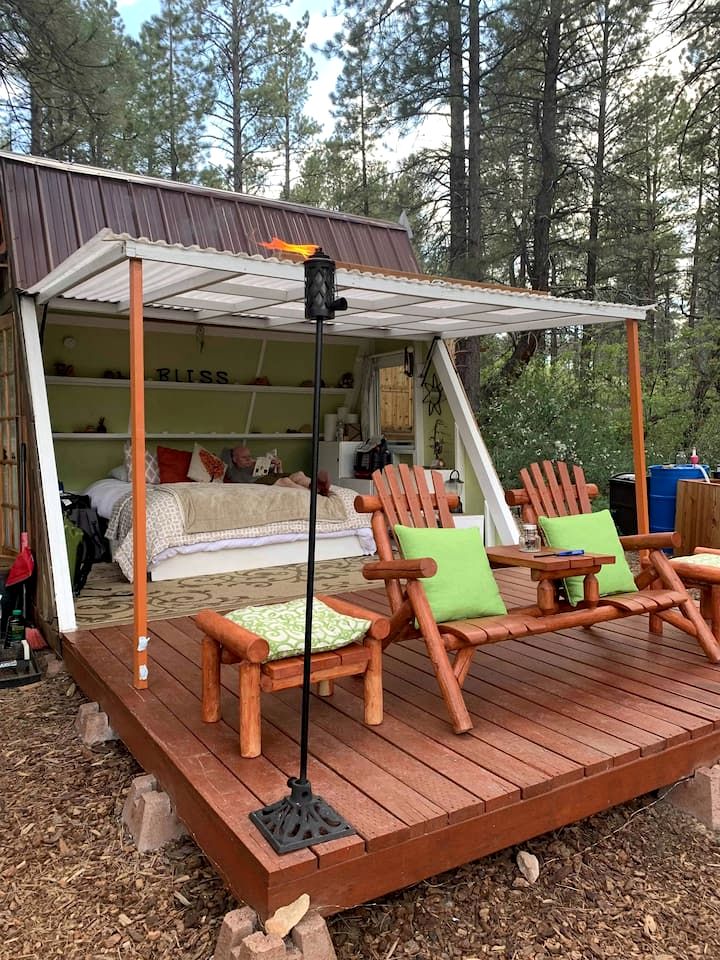 Convertible A-Frame Cabin with Epic Deck Views & Outdoor Shower in Mount Carmel, Utah