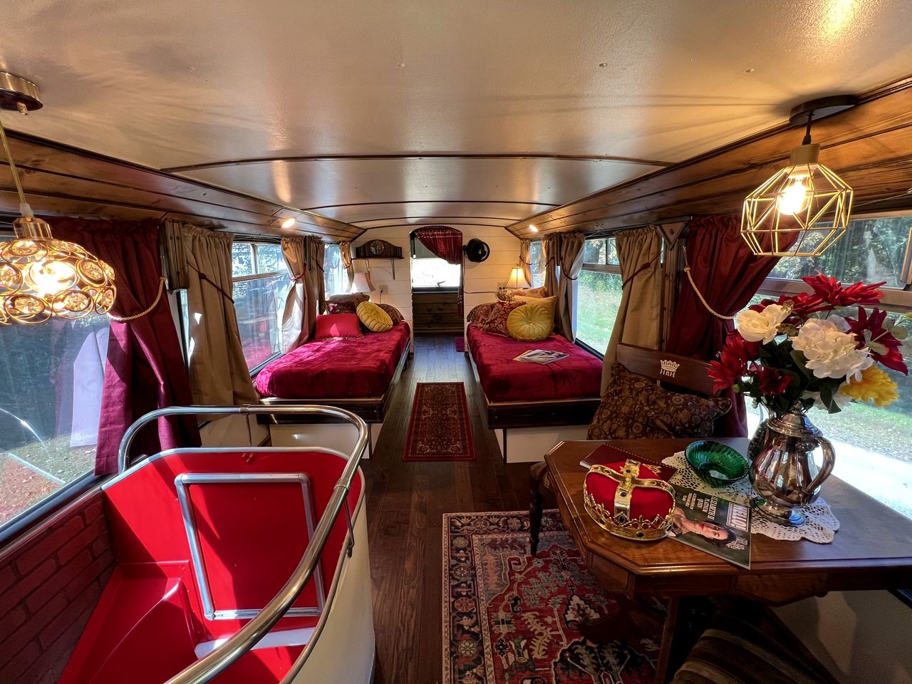 Feel Like Royalty in this Luxurious London Bus near Bryson City, North Carolina