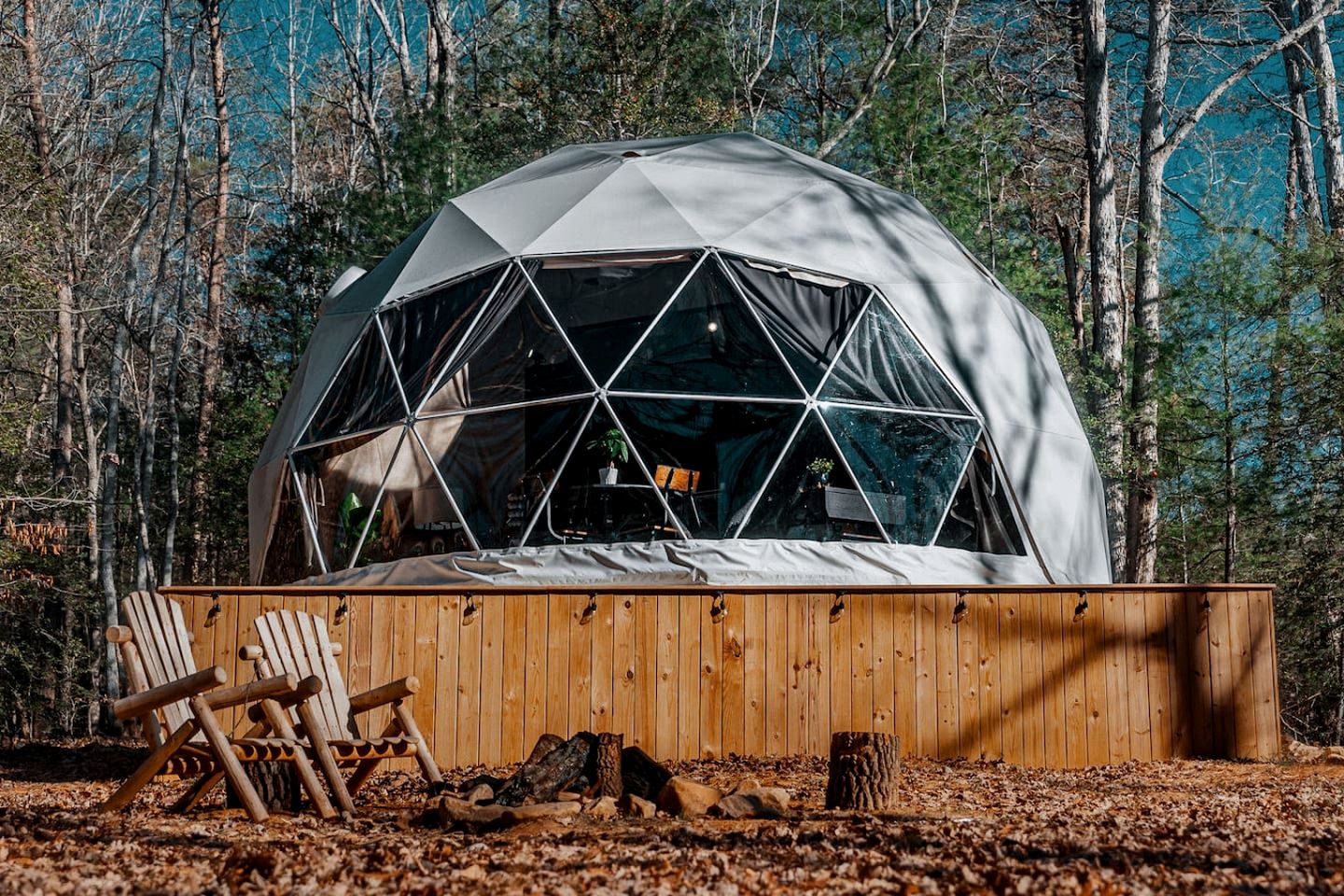 Unplug and Unwind in a Modern Dome with Firelight Evenings and Starry Skies in Traphill, North Carolina
