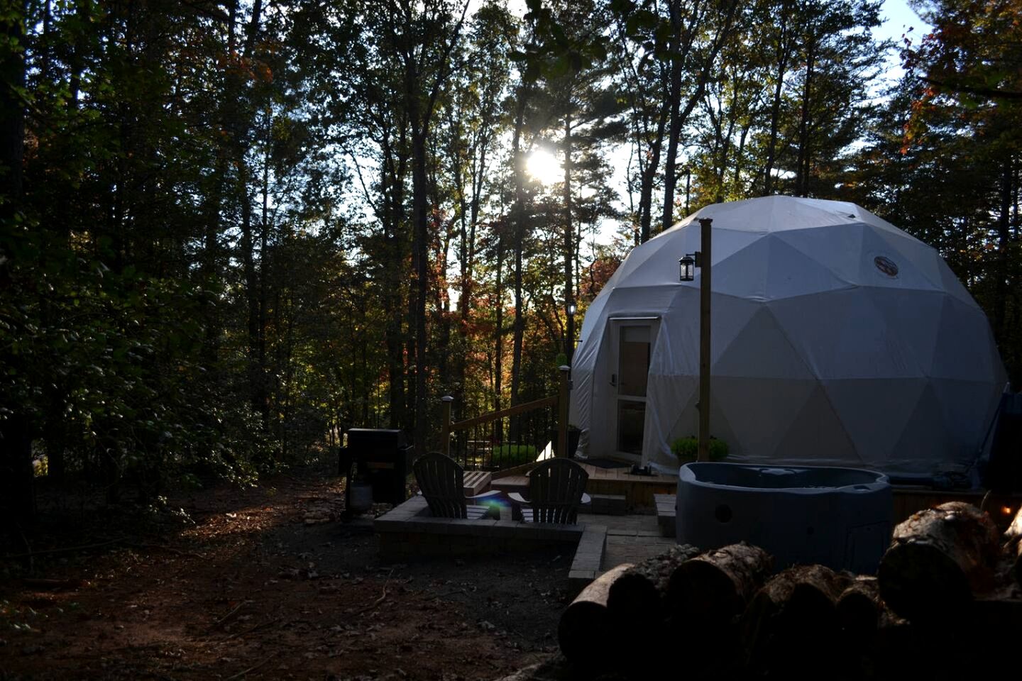 Unplug and Unwind in a Modern Dome with Firelight Evenings and Starry Skies in Traphill, North Carolina