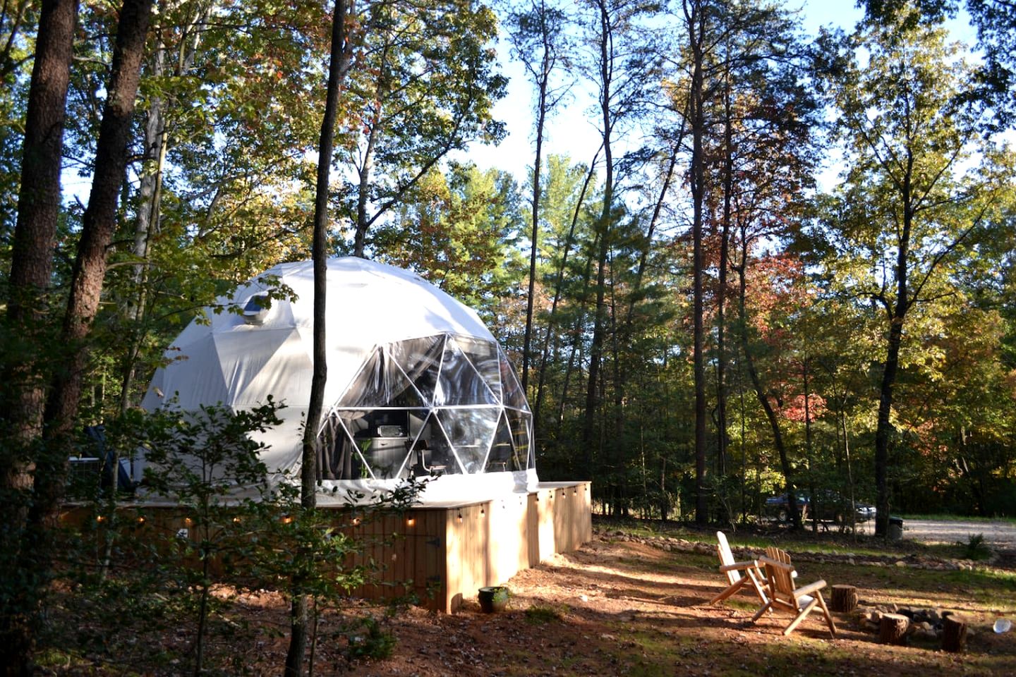 Unplug and Unwind in a Modern Dome with Firelight Evenings and Starry Skies in Traphill, North Carolina