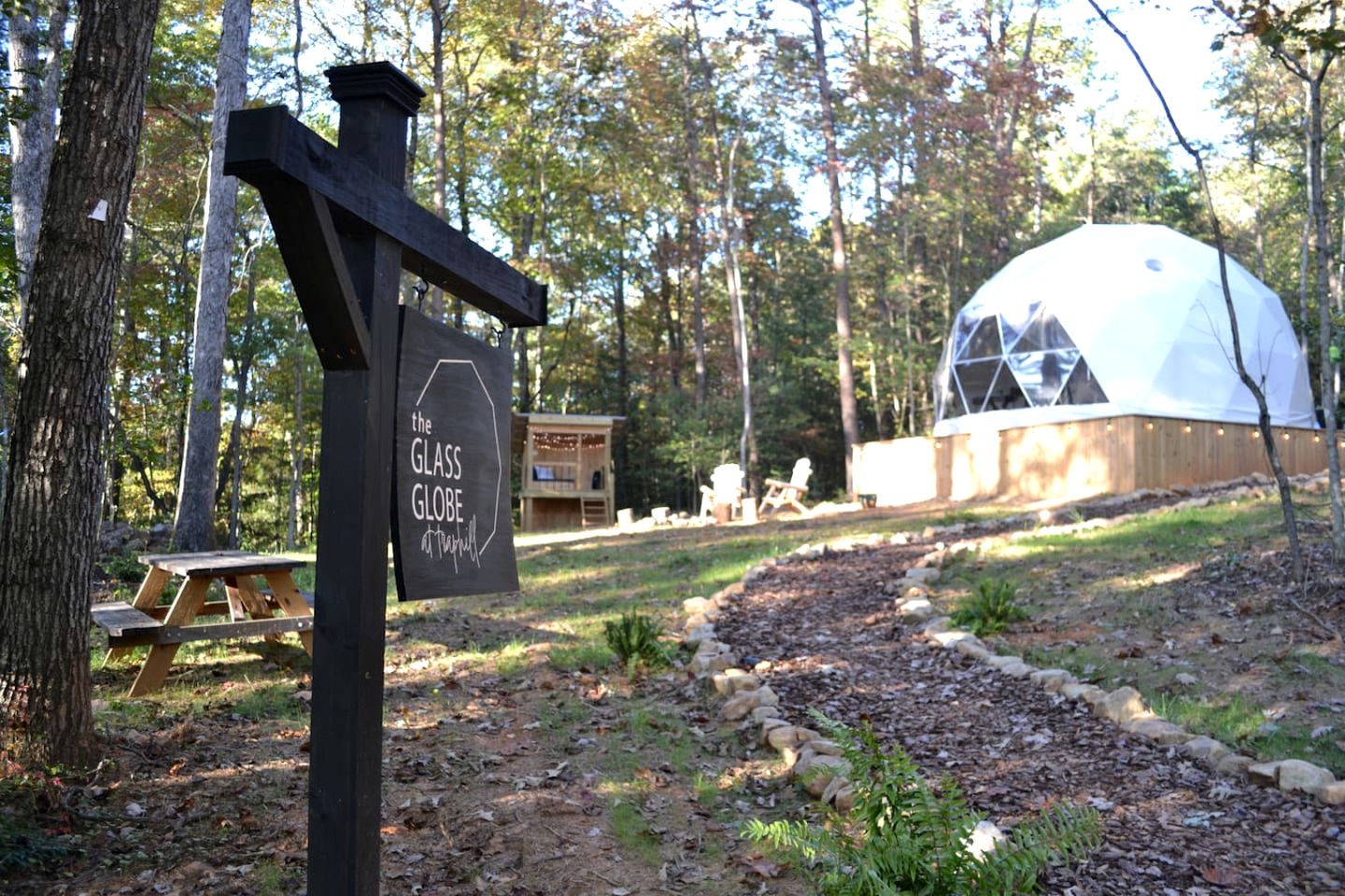 Unplug and Unwind in a Modern Dome with Firelight Evenings and Starry Skies in Traphill, North Carolina