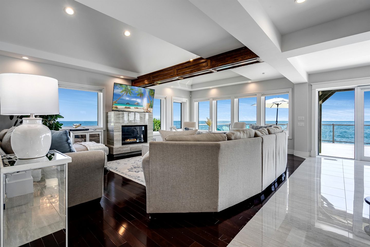 Luxury Waterfront Estate with Beach Access and Expansive Grounds in Ontario, Canada