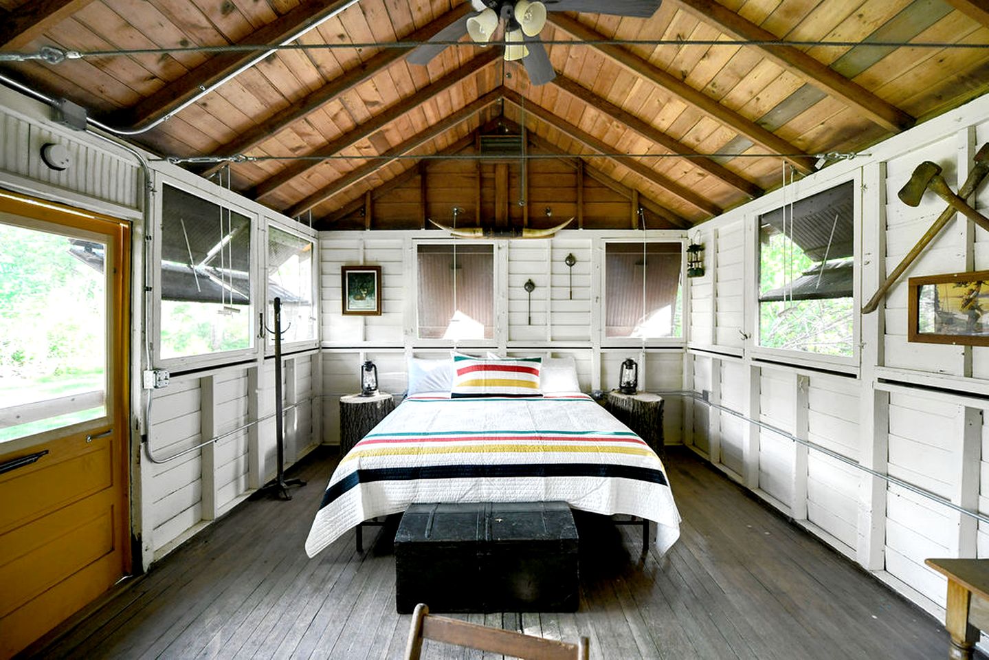 Three Cozy Historic Scout Cabins with Fire Pit, BBQ, and Hammocks for a Memorable Family Adventure in Troy, Wisconsin