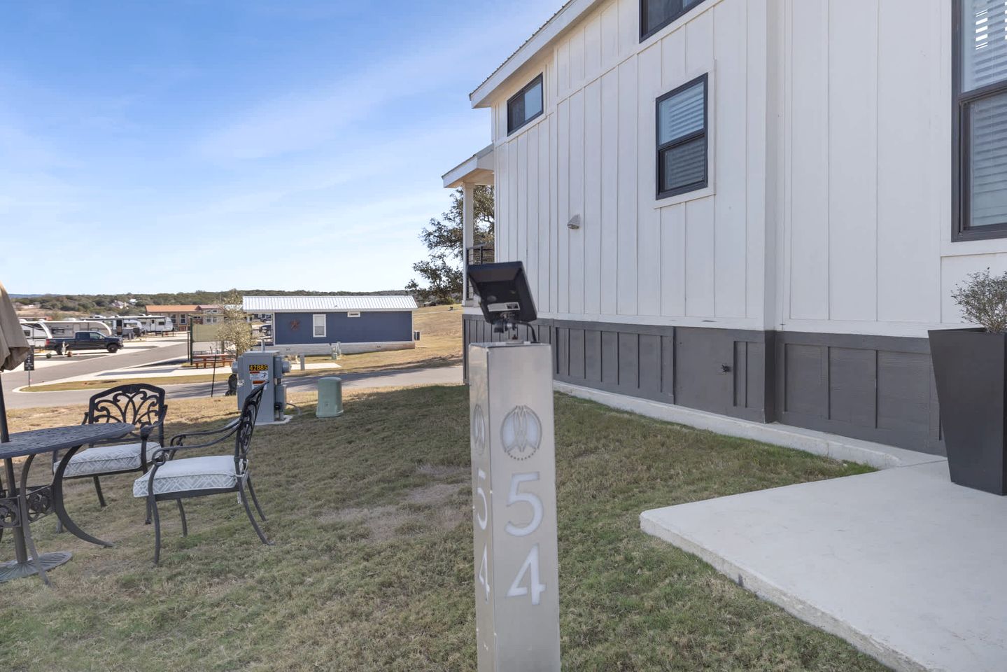 Modern and Inviting Tiny Home Retreat with Resort-Style Pool and Amenities Near Fredericksburg, TX