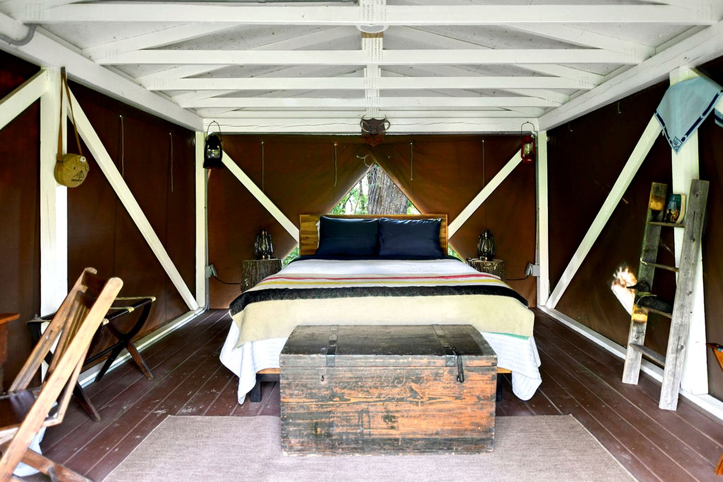 Amazing Group Glamping in Restored Vintage Girl-Scout Tents for a Unique Outdoor Adventure in Troy, Wisconsin