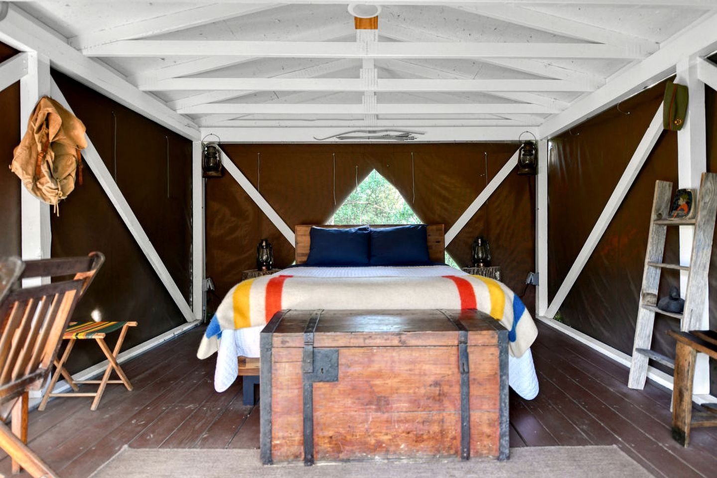 Amazing Group Glamping in Restored Vintage Girl-Scout Tents for a Unique Outdoor Adventure in Troy, Wisconsin