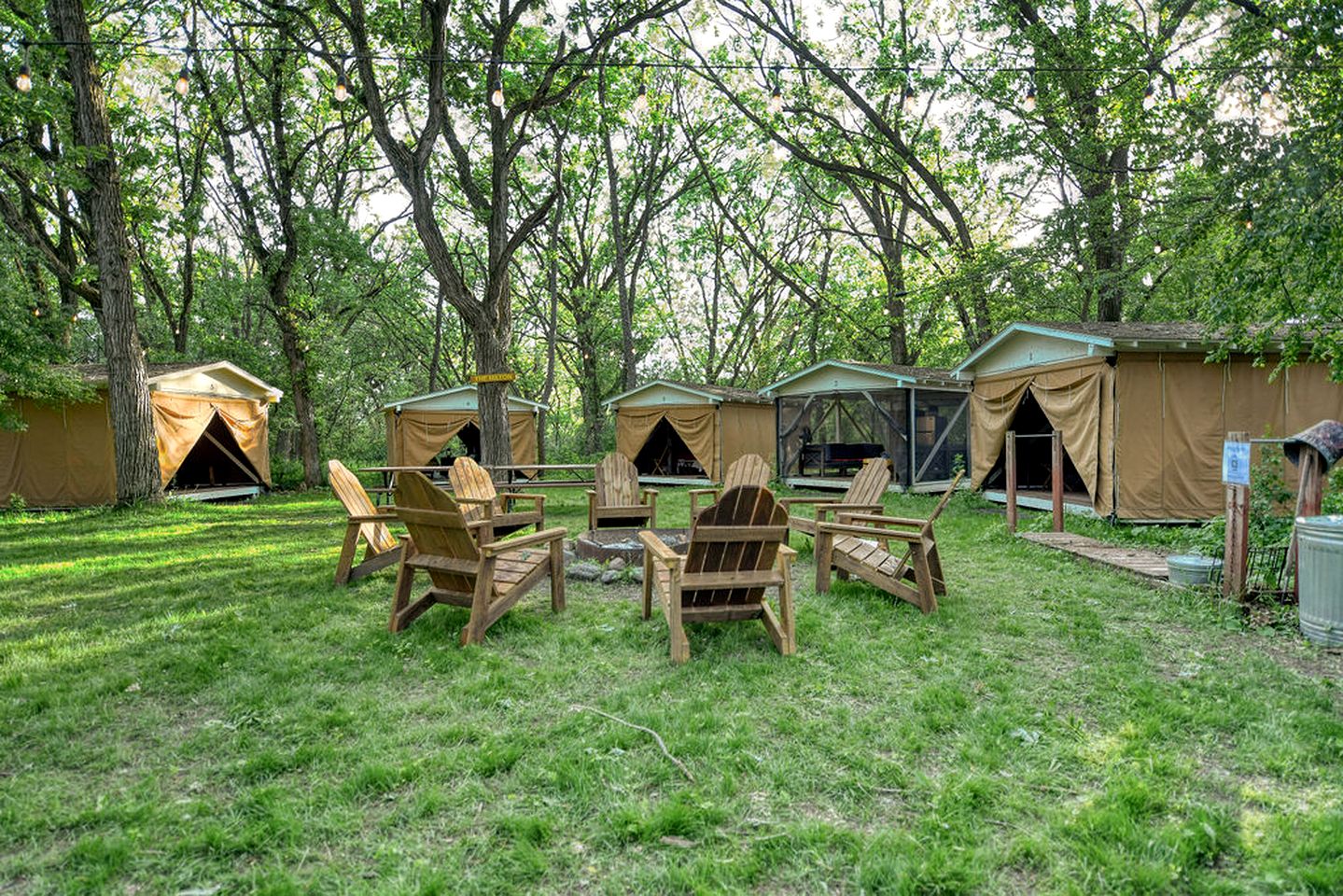 Amazing Group Glamping in Restored Vintage Girl-Scout Tents for a Unique Outdoor Adventure in Troy, Wisconsin