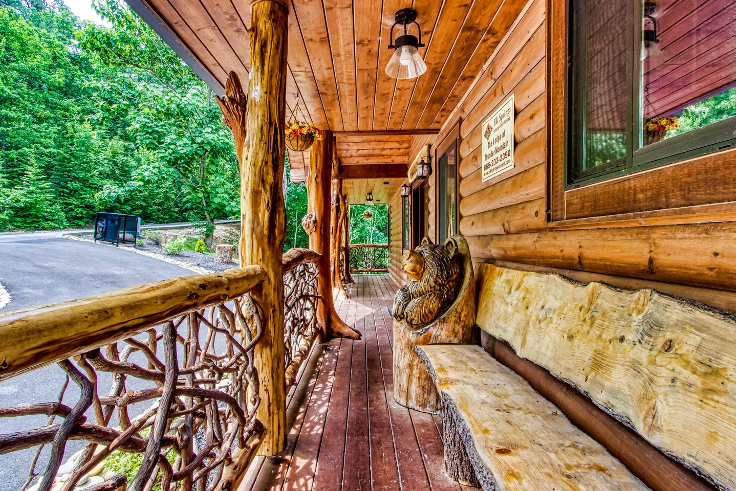 Mountain Glamping Cabin with Pool and Arcade in Pigeon Forge, Tennessee