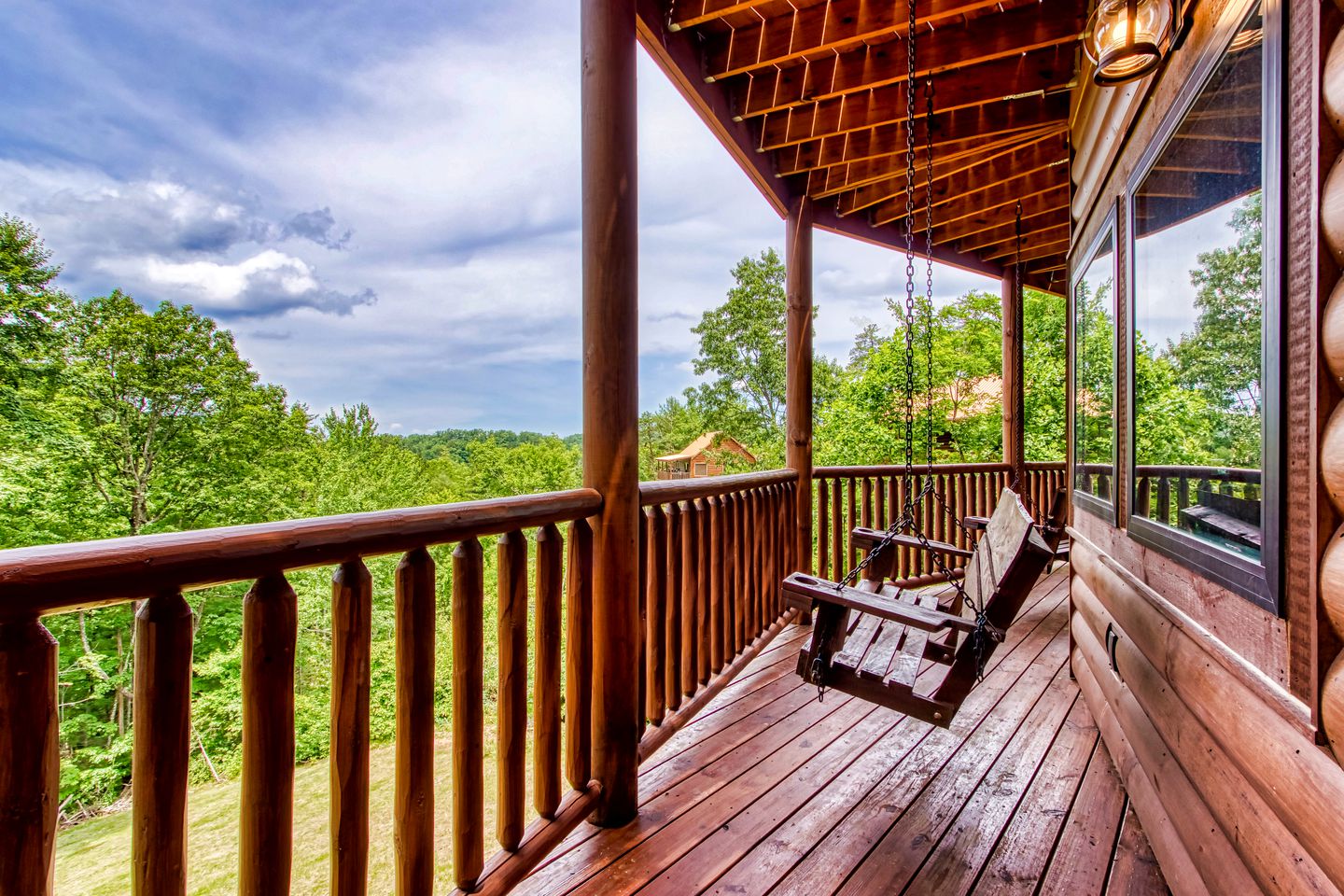 Mountain Glamping Cabin with Pool and Arcade in Pigeon Forge, Tennessee