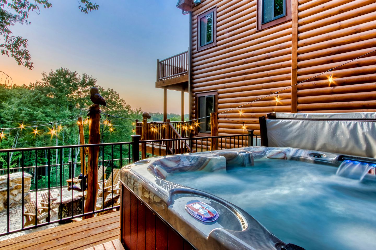 Mountain Glamping Cabin with Pool and Arcade in Pigeon Forge, Tennessee