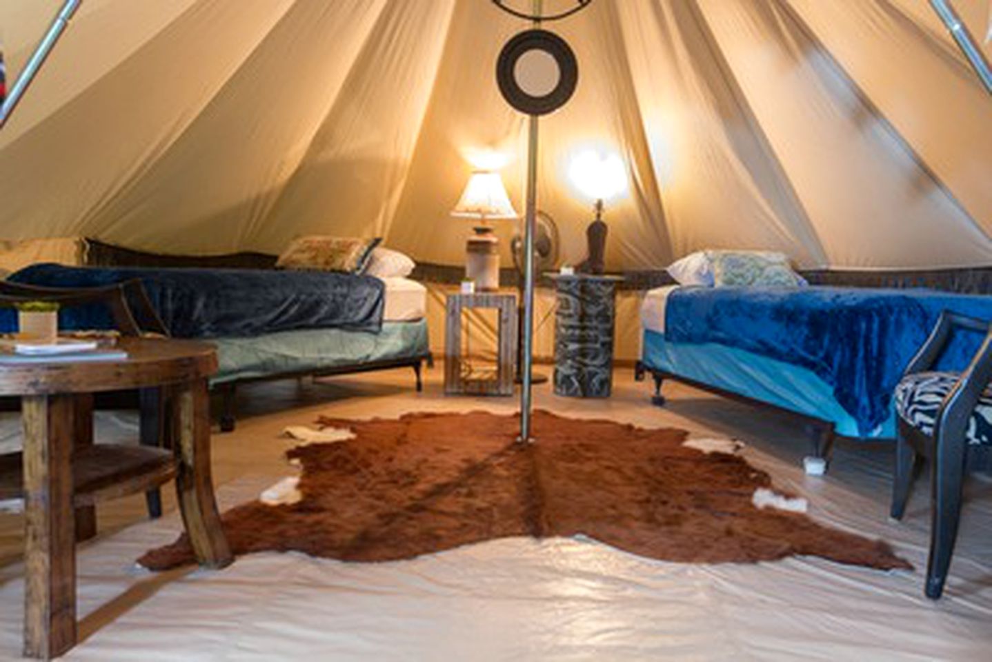 Wild West-Themed Bell Tent for a Romantic Getaway near Chappell Hill, Texas