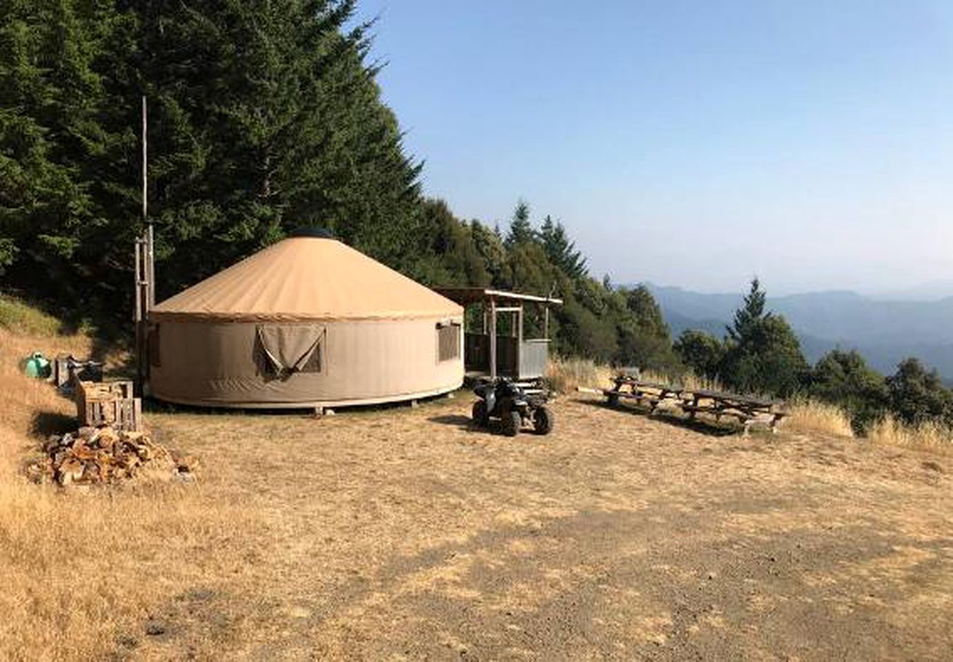 Secluded Hilltop Yurt Rental Situated near Ferndale, California
