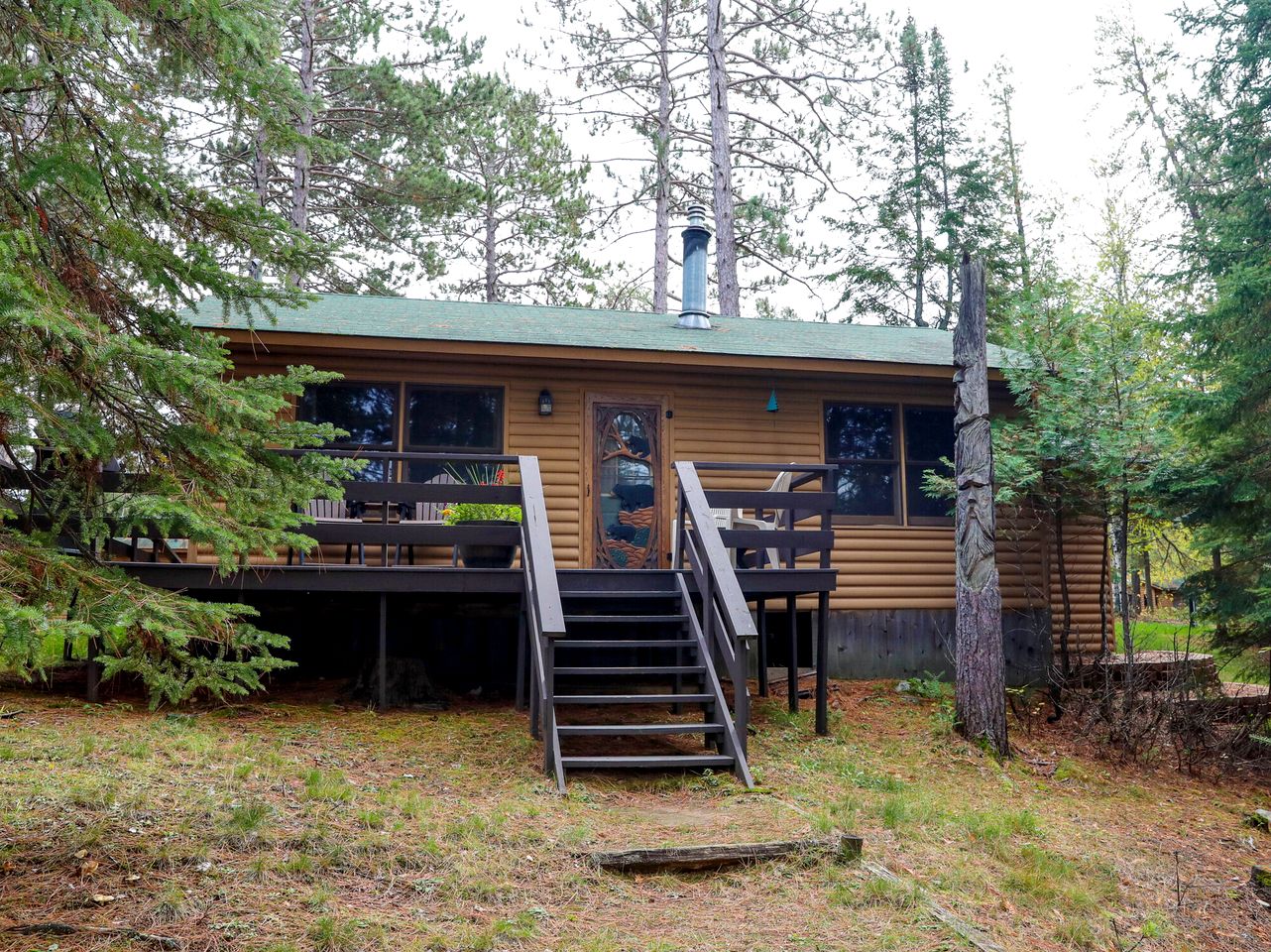 Inviting Lakeview Cabin with Wrap-Around Deck & Rock Fireplace Near Birch Lake, Babbitt, Minnesota