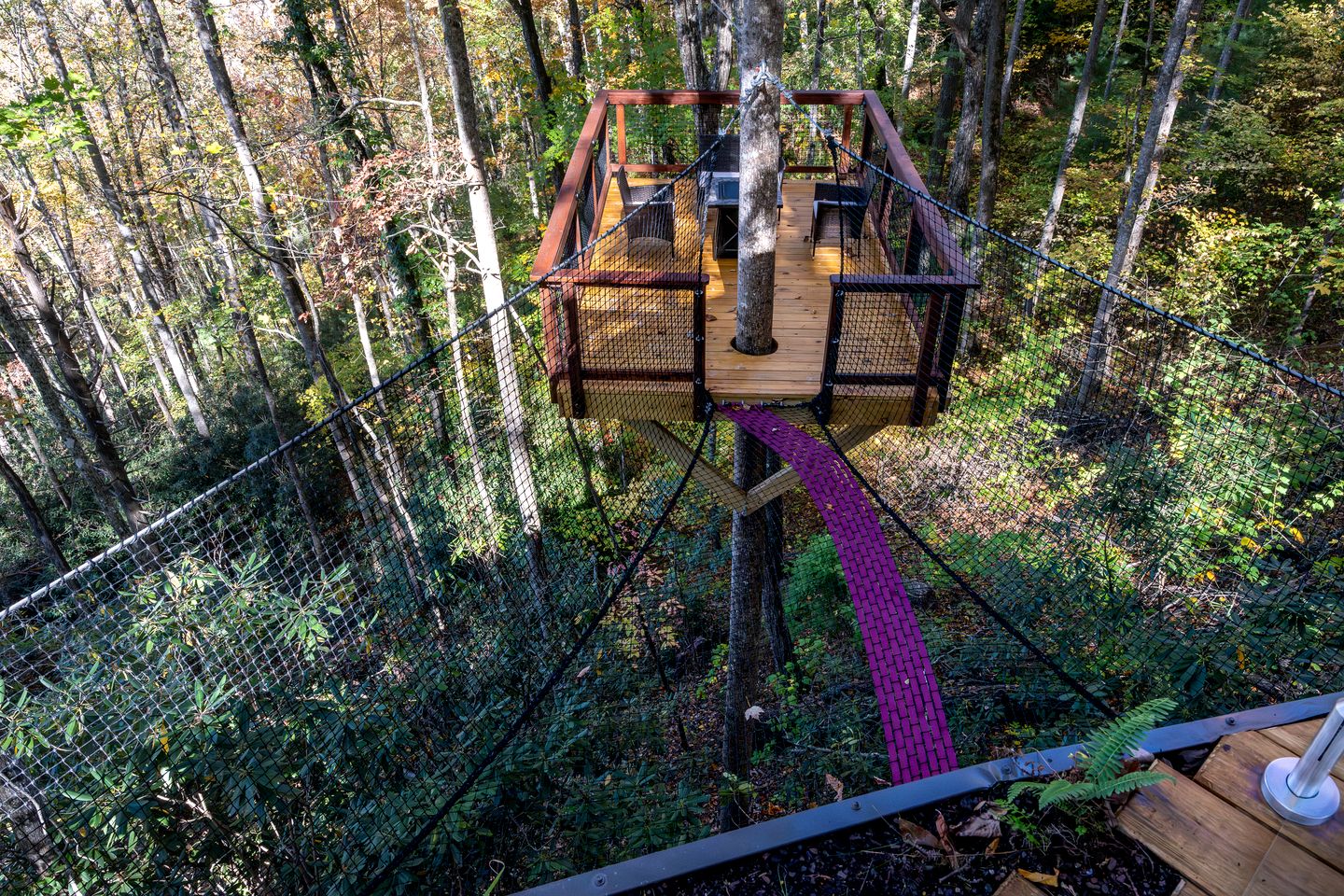 Luxury Woodland Treehouse with Fire Pit & Mountain Views Near Highlands, NC