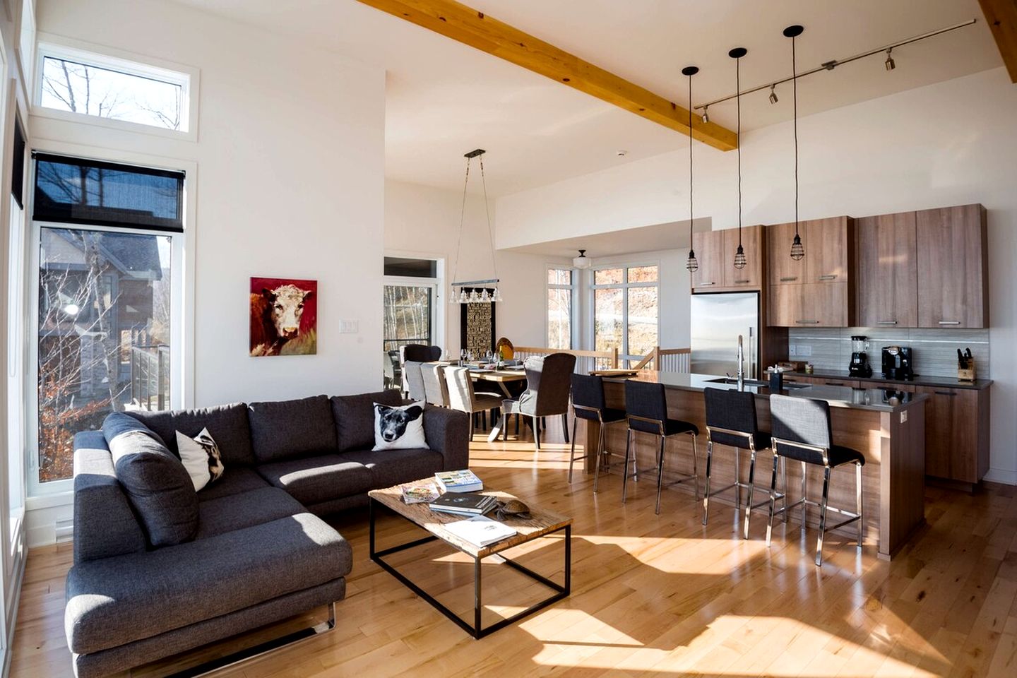 Outstanding Contemporary Mountain Getaway with Hot Tub near Hiking Trails in Charlevoix, Quebec