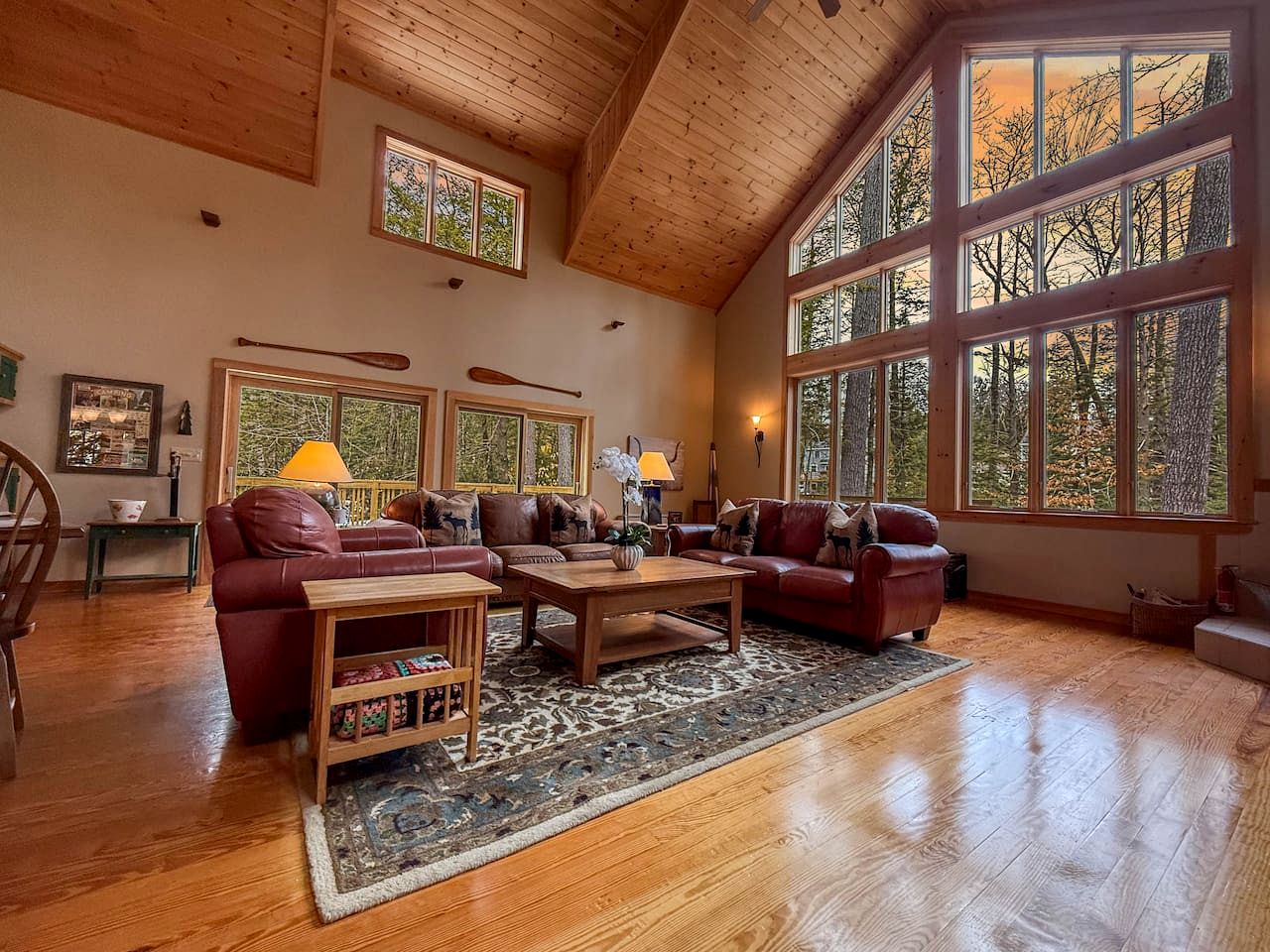 Luxury Treetop Mountain Cabin with Private Hot Tub, Infrared Sauna & Game Room Near Pleasant Mountain, Bridgton, Maine