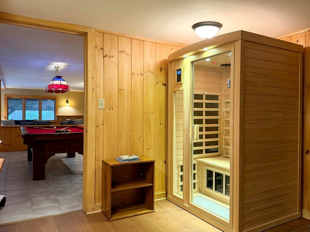 Luxury Treetop Mountain Cabin with Private Hot Tub, Infrared Sauna & Game Room Near Pleasant Mountain, Bridgton, Maine