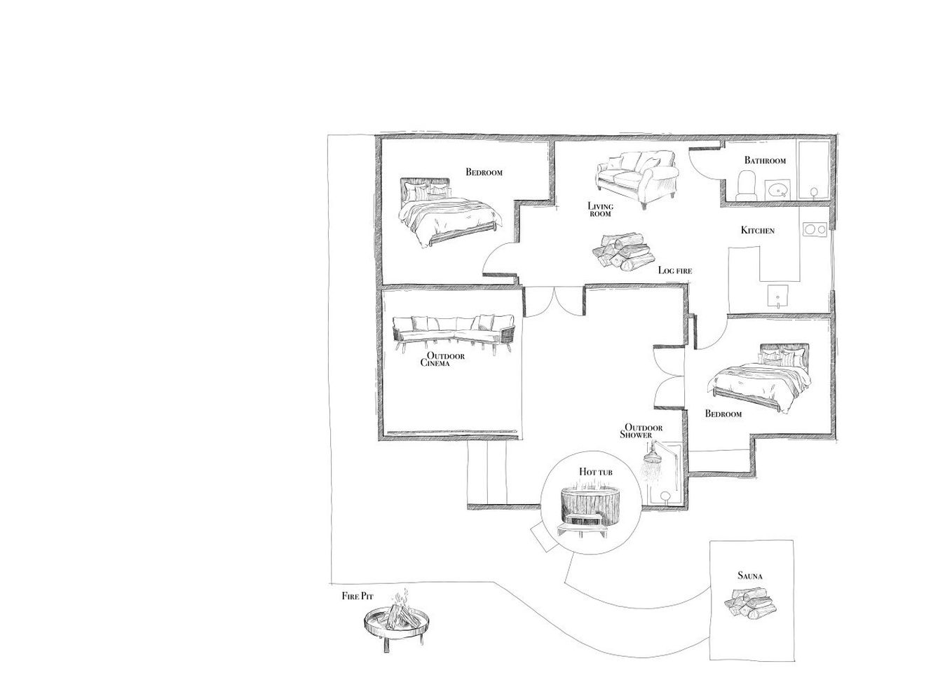 Luxury Countryside Lodge with Private Spa Retreat, Hot Tub & Outdoor Cinema Near Binsted, England