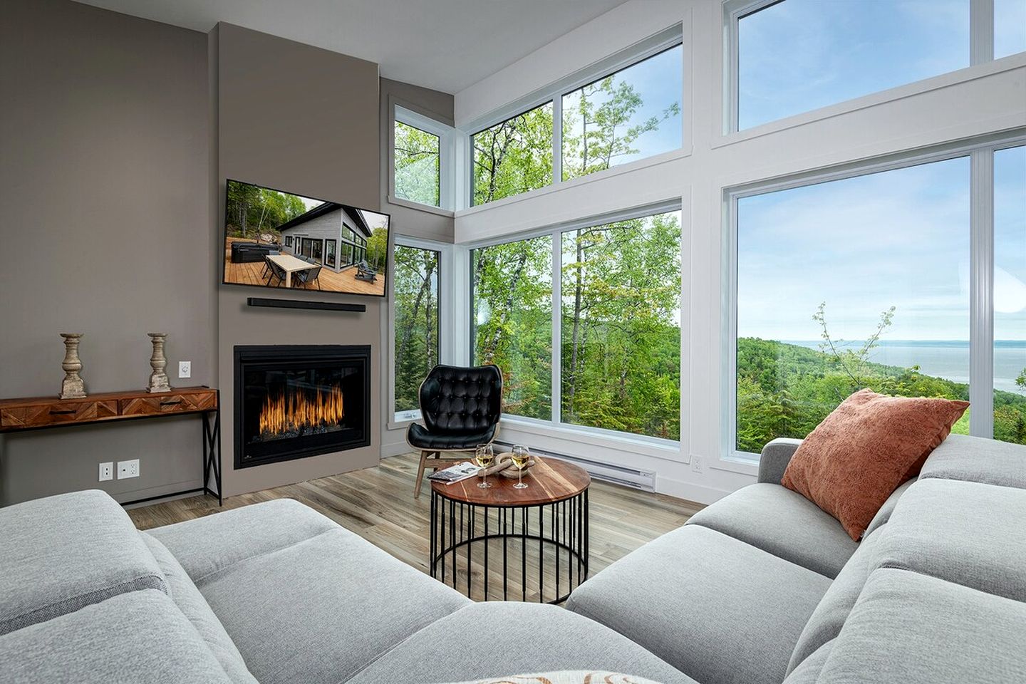 Exceptional Luxury Retreat Overlooking Saint Lawrence River in Charlevoix near Quebec City, Quebec