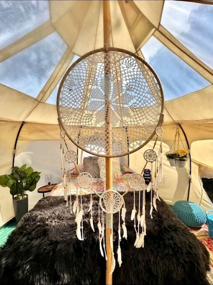 Secluded Bell Tent with Outdoor Shower and Deck in Alabama