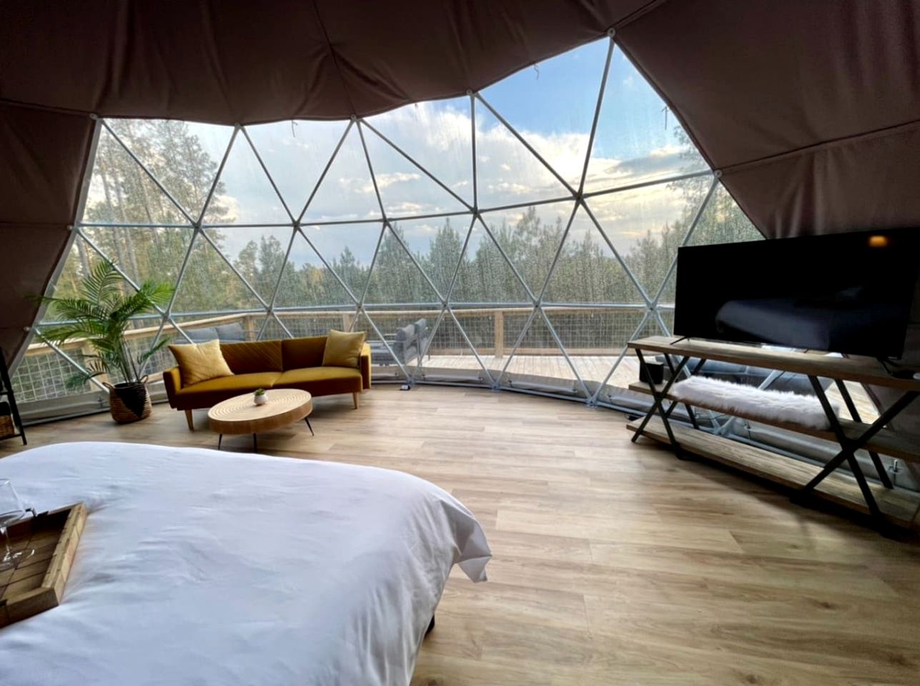 Spacious Dome with Lofted Interior and Furnished Deck in Kentucky