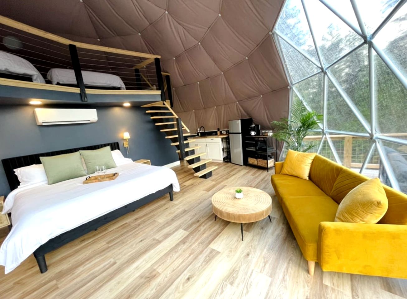 Spacious Dome with Lofted Interior and Furnished Deck in Kentucky