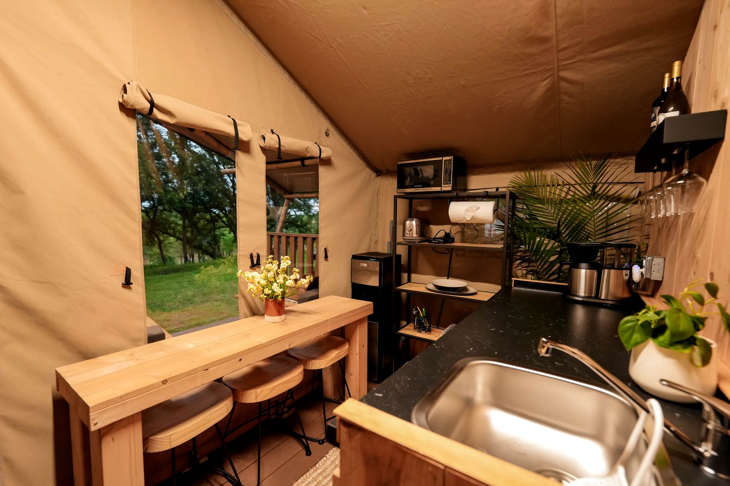 Beautiful Safari Tent Nestled Amidst Trees in San Saba, Texas
