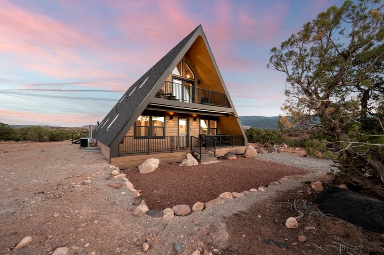 Experience Pure Glamping on this A-frame Placed in the Middle of the Desert in Wayne County, Utah