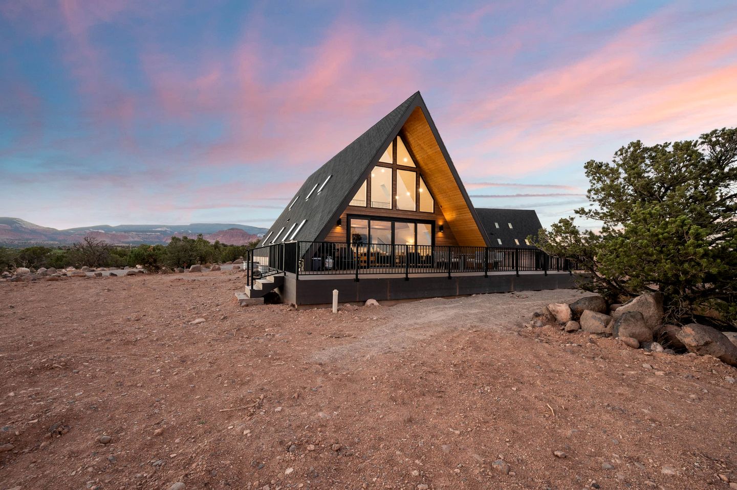 Experience Pure Glamping on this A-frame Placed in the Middle of the Desert in Wayne County, Utah