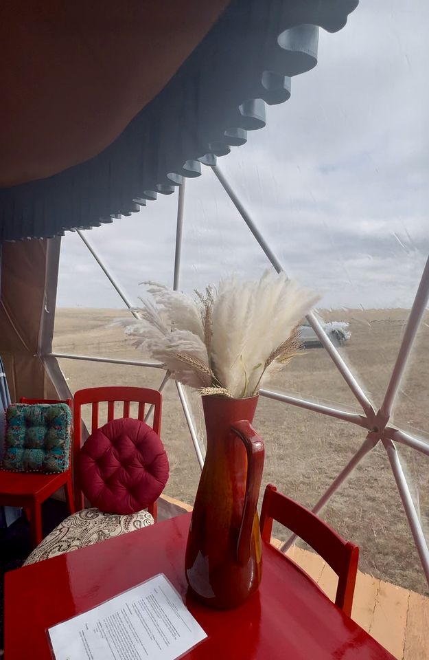 Warm and Inviting Geodesic Dome on a Wellness Ranch on the Prairie, Perfect for a Weekend of Goat Yoga and Meditation
