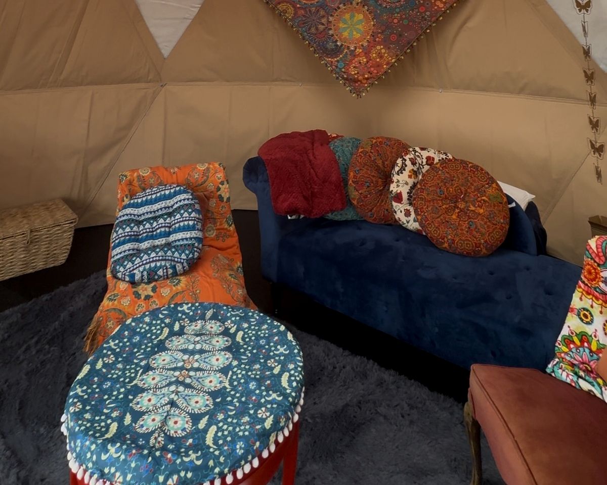 Warm and Inviting Geodesic Dome on a Wellness Ranch on the Prairie, Perfect for a Weekend of Goat Yoga and Meditation