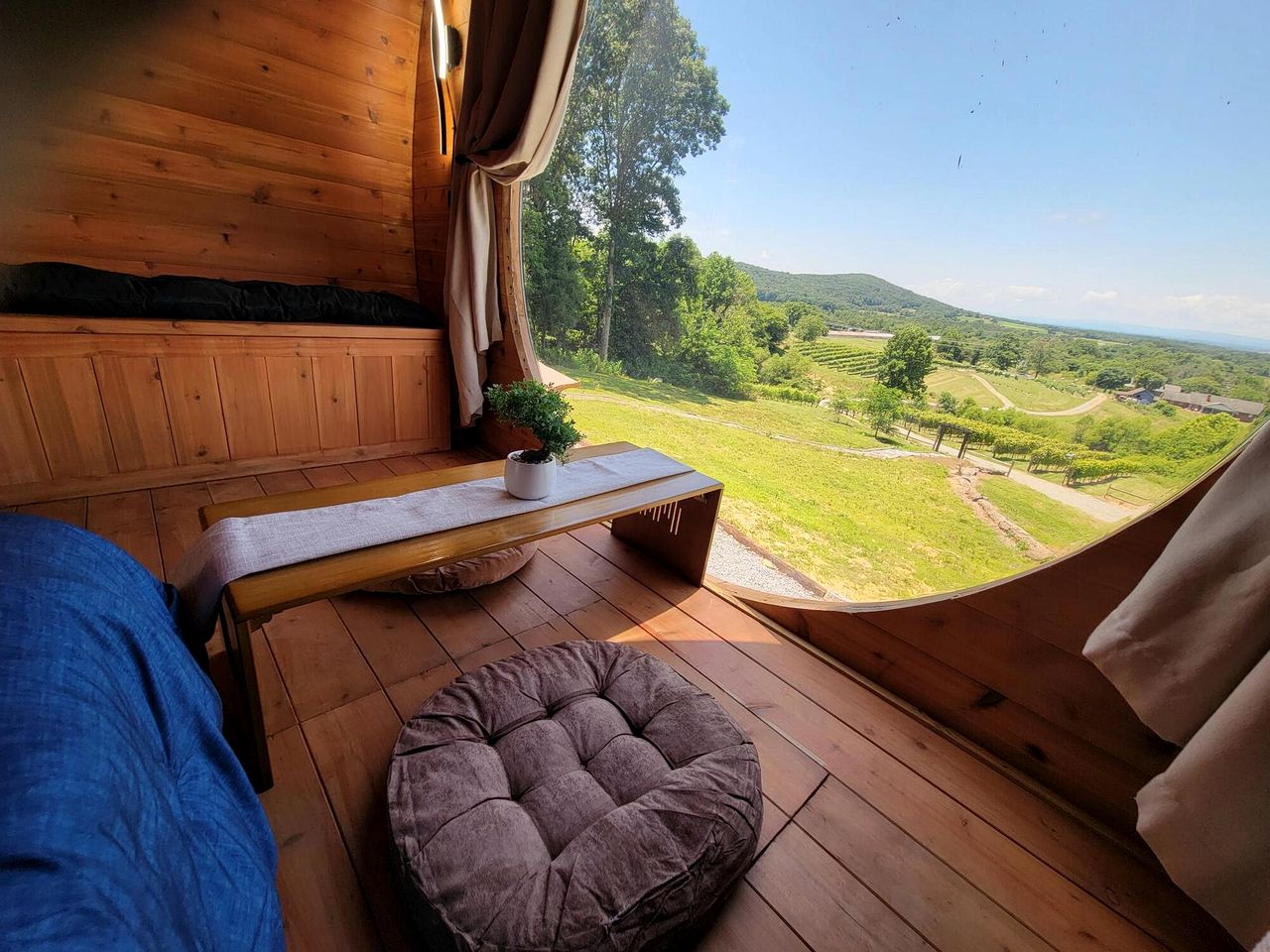 Incredibly Unique Barrel Pod on a Beautiful Private Vineyard with Breathtaking Views for an Unforgettable Glamping Experience in Jonesville, North Car