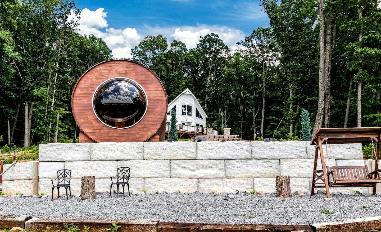Incredibly Unique Barrel Pod on a Beautiful Private Vineyard with Breathtaking Views for an Unforgettable Glamping Experience in Jonesville, North Car