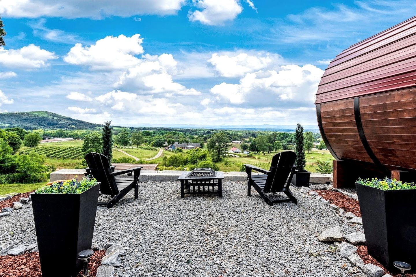 Incredibly Unique Barrel Pod on a Beautiful Private Vineyard with Breathtaking Views for an Unforgettable Glamping Experience in Jonesville, North Car
