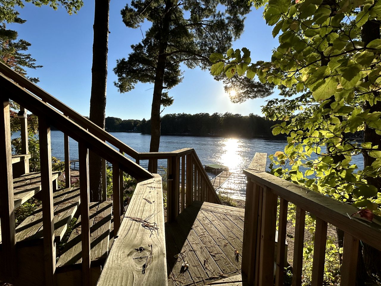 Charming Lakefront Cabin with Hot Tub and Beach Access near Traverse City, Michigan